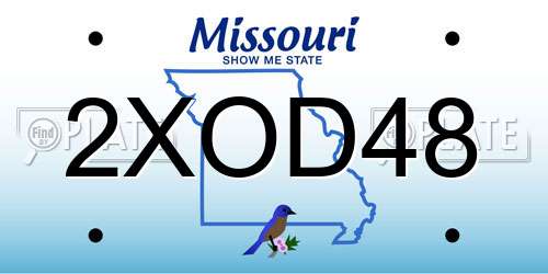 2XOD48 Missouri License Plate
