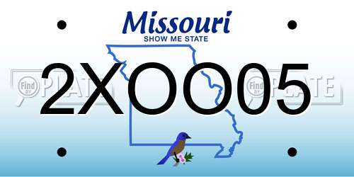 2XOO05 Missouri License Plate