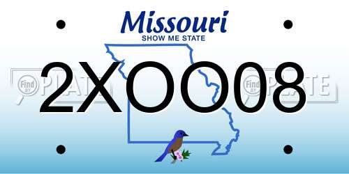 2XOO08 Missouri License Plate