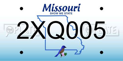 2XQ005 Missouri License Plate