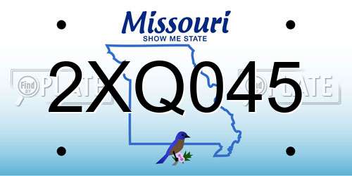 2XQ045 Missouri License Plate