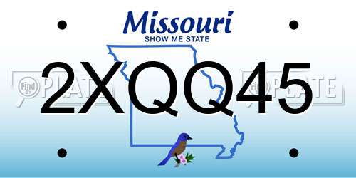 2XQQ45 Missouri License Plate