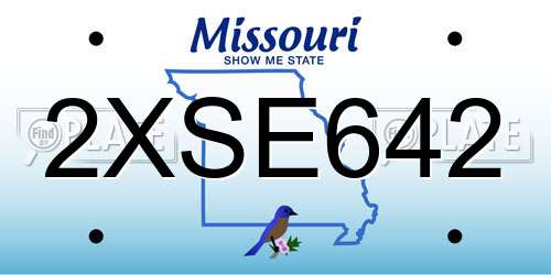 2XSE642 Missouri License Plate