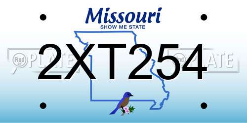 2XT254 Missouri License Plate