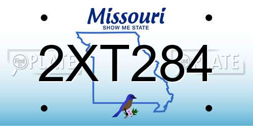 2XT284 Missouri License Plate