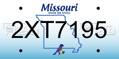 2XT7195 Missouri License Plate