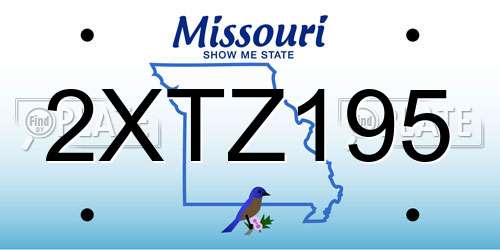 2XTZ195 Missouri License Plate
