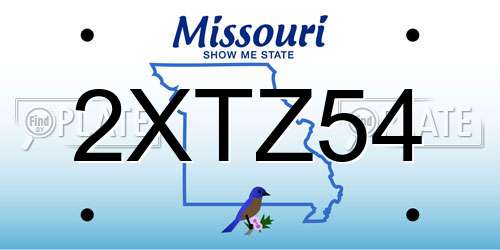 2XTZ54 Missouri License Plate