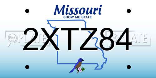 2XTZ84 Missouri License Plate