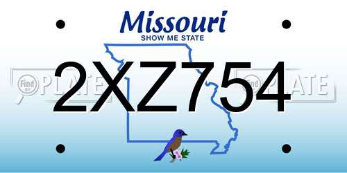 2XZ754 Missouri License Plate