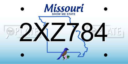 2XZ784 Missouri License Plate