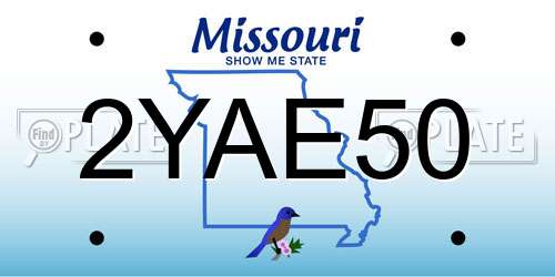 2YAE50 Missouri License Plate