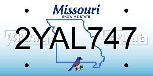 2YAL747 Missouri License Plate