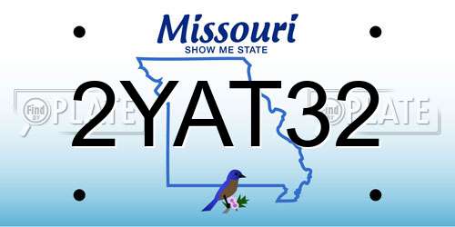 2YAT32 Missouri License Plate