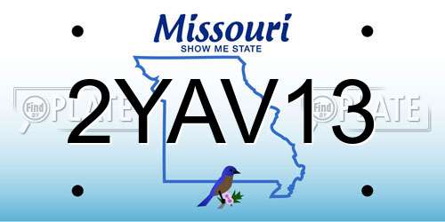 2YAV13 Missouri License Plate