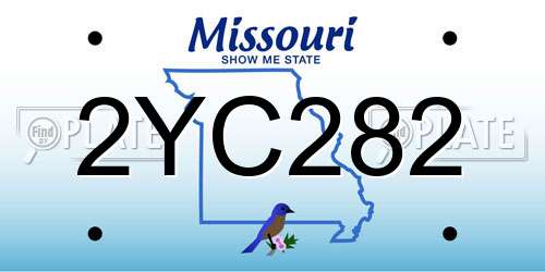 2YC282 Missouri License Plate