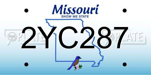 2YC287 Missouri License Plate