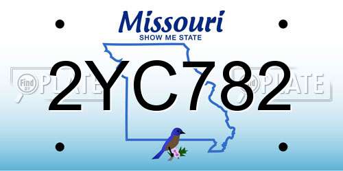 2YC782 Missouri License Plate