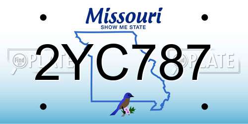 2YC787 Missouri License Plate