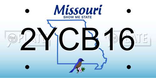 2YCB16 Missouri License Plate