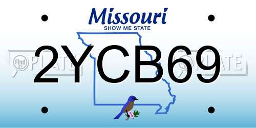 2YCB69 Missouri License Plate