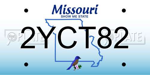 2YCT82 Missouri License Plate