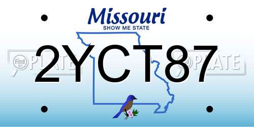 2YCT87 Missouri License Plate