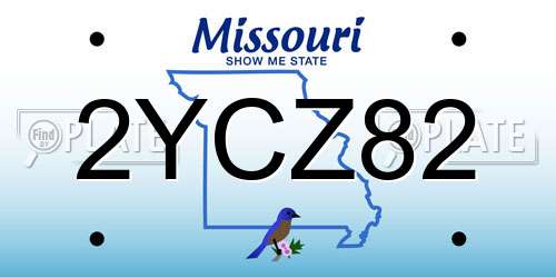 2YCZ82 Missouri License Plate