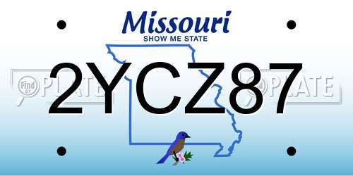2YCZ87 Missouri License Plate