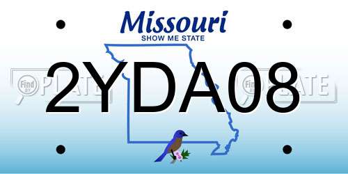2YDA08 Missouri License Plate