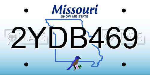 2YDB469 Missouri License Plate