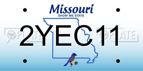 2YEC11 Missouri License Plate