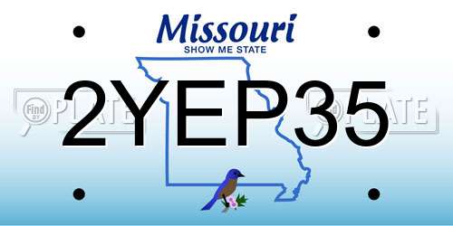 2YEP35 Missouri License Plate