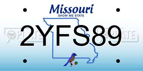 2YFS89 Missouri License Plate