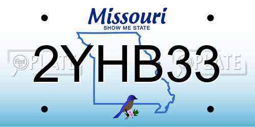 2YHB33 Missouri License Plate