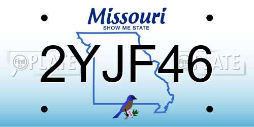 2YJF46 Missouri License Plate