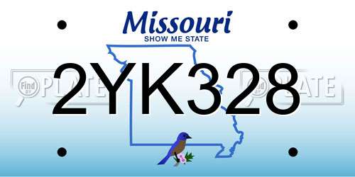 2YK328 Missouri License Plate