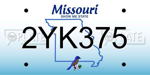 2YK375 Missouri License Plate