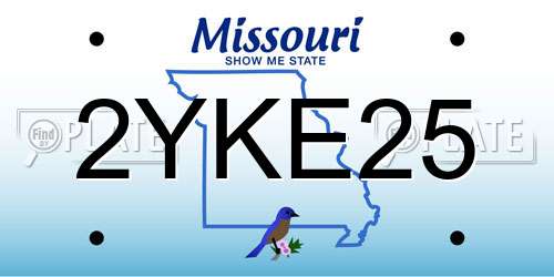 2YKE25 Missouri License Plate