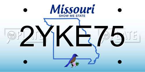 2YKE75 Missouri License Plate
