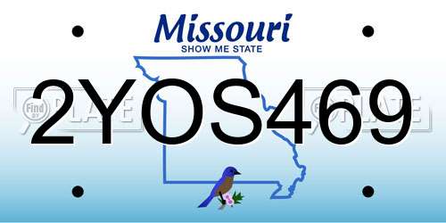 2YOS469 Missouri License Plate