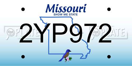 2YP972 Missouri License Plate