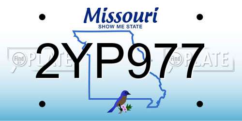 2YP977 Missouri License Plate