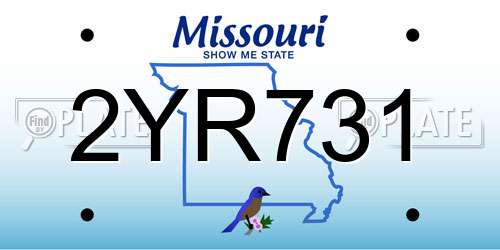 2YR731 Missouri License Plate
