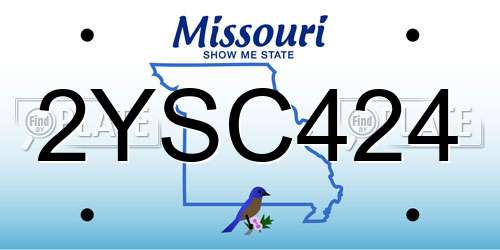 2YSC424 Missouri License Plate