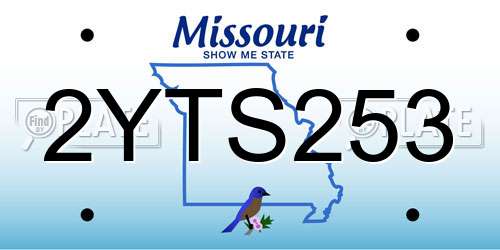 2YTS253 Missouri License Plate