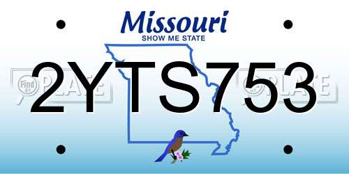 2YTS753 Missouri License Plate