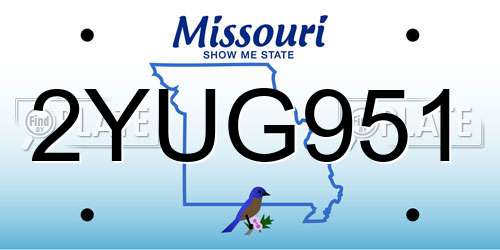 2YUG951 Missouri License Plate