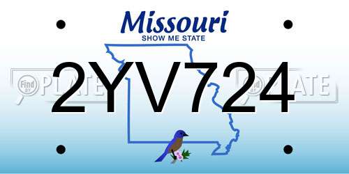 2YV724 Missouri License Plate