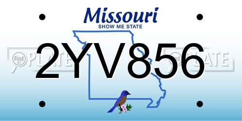 2YV856 Missouri License Plate